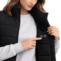Women's Heated Padded Body Warmer Black – Dual Heating