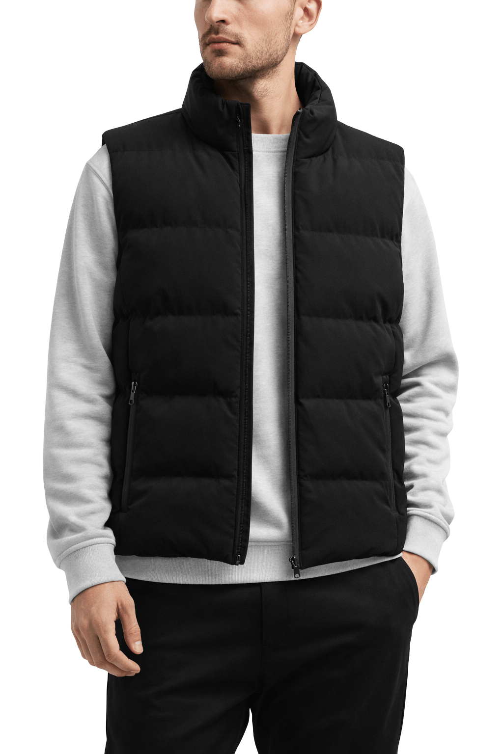 Men's Heated Padded Body Warmer Black – Dual Heating