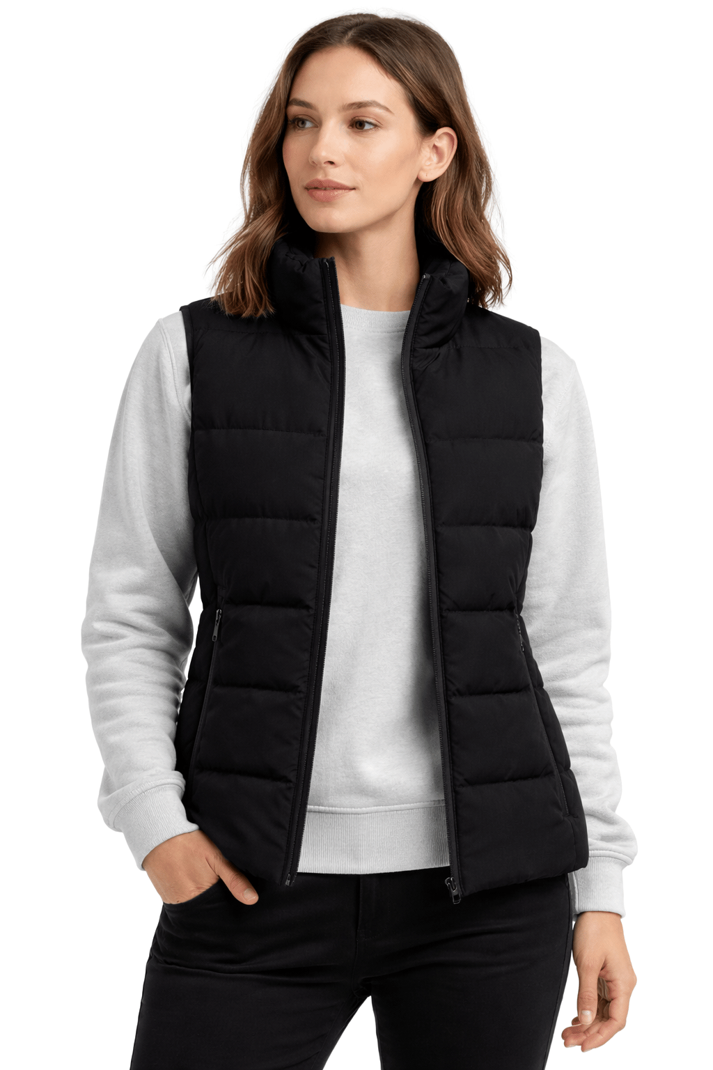 Women's Heated Padded Body Warmer Black – Dual Heating